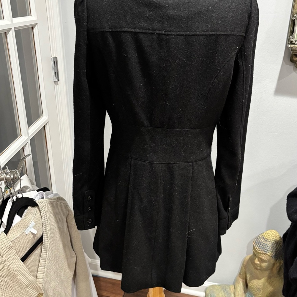 Anthropologie Black A-Line Wool Coat - Picture 8 of 12